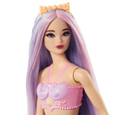 Barbie Mermaid Doll 4 with Fantasy Hair and Headband Accessories, Mermaid Toys with Shell-Inspired Bodices and Colorful Tails